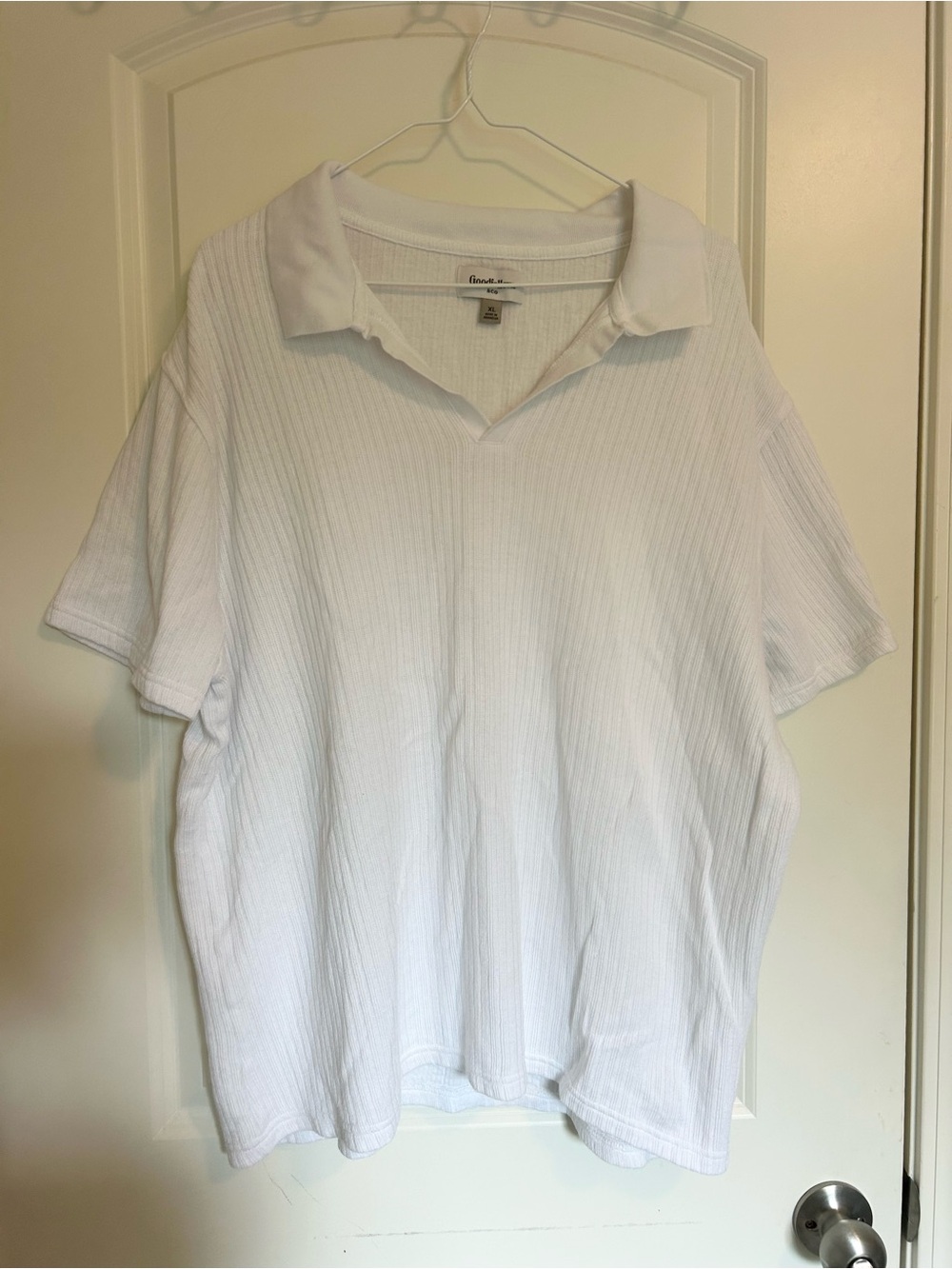 Goodfellow & Co White Ribbed cotton golf Polo Shirt for Men